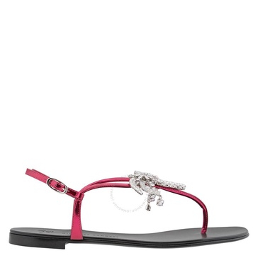 Giuseppe Zanotti Ladies Crystal-embellished Jelly Flat Sandals