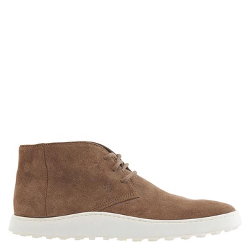 Tods Men's Walnut Light Desert Boots In Suede