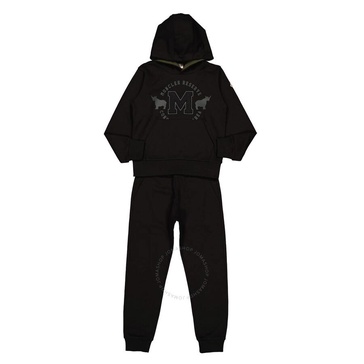 Moncler Kids Black Logo Patch Tracksuit Set