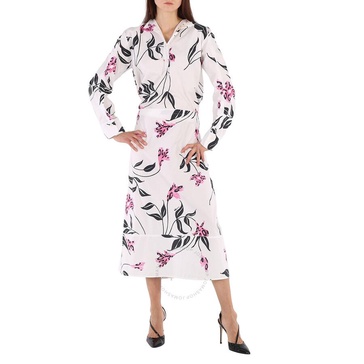 Marni Ladies Floral Cotton Poplin Midi Dress