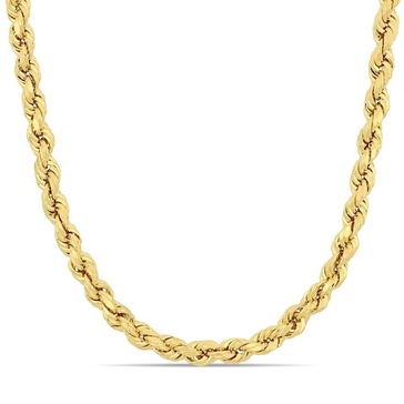 AMOUR 18 Inch Rope Chain Necklace In 10K Yellow Gold (5 Mm)