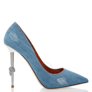 Philipp Plein Destroyed Decollete Denim Pumps