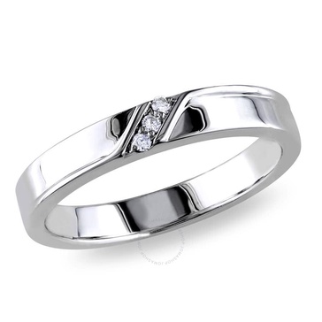 Amour Sterling Silver 0.05 CT Diamond TW Men's Ring