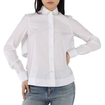 Alaia Ladies Blanc Ruffled Back Shirt