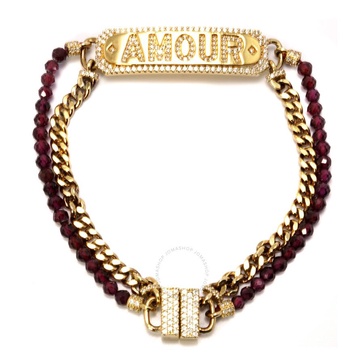 Apm Monaco Amour Chain And Bead Crystal Bracelet