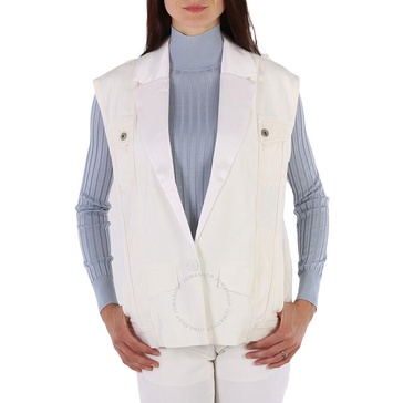 Filles A Papa Ladies White Bonie Denim Sleeveless Jacket