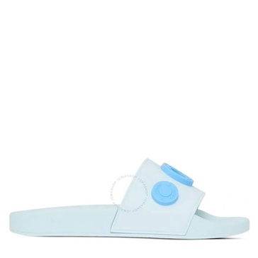 Burberry Pale Blue Furley Logo-Embellished Slide Sandals