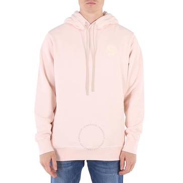 Moncler Light Pink Garment Dye 1952 Logo Patch Cotton Hoodie