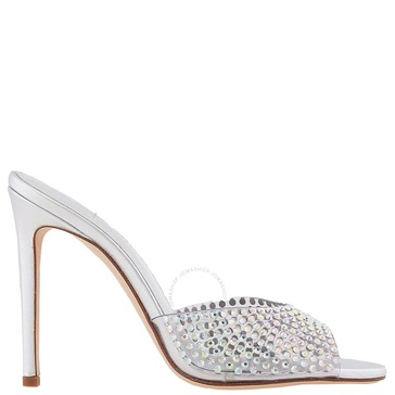 Paris Texas Ladies Iridescent Crystal Holly PVC Stiletto Mules