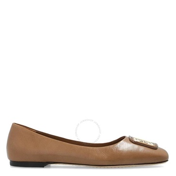 Tory Burch Almond Flour Georgia Leather Ballet Flats