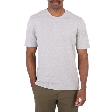 Salvatore Ferragamo Men's Grey Gancini Logo Cotton T-Shirt