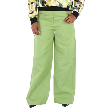 Petar Petrov Ladies Green Cotton Ramie Blend Genaro Trousers