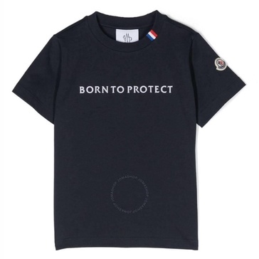 Moncler Kids Born To Protect Embriodered T-Shirt