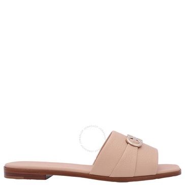 Salvatore Ferragamo Ladies Pink Leather Rhodes Gancini Flat Sandals