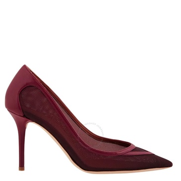 Malone Souliers Ladies Maroon 85mm Mesh Pumps