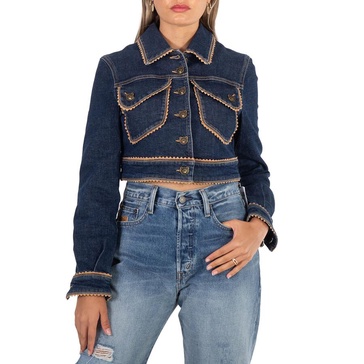 Moschino Passementerie Cropped Denim Jacket