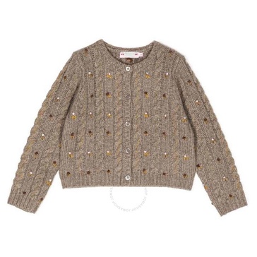 Bonpoint Kids Praline Dallulah Cable-Knit Cardigan