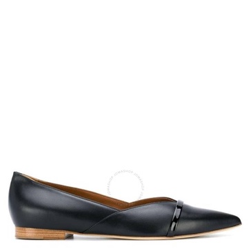 Malone Souliers Black Leather Colette Pointed-Toe Flats