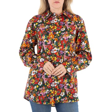 Christopher Kane Psych Floral Cotton Shirt, Size Small