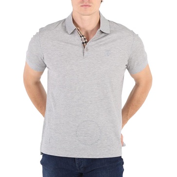 Burberry Men's Eddie Pale Grey Melange Polo Shirt