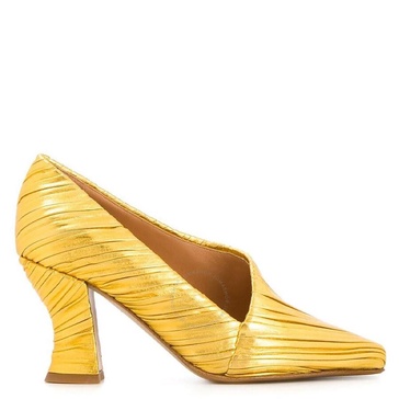 Bottega Veneta Ladies Yellow Almond 75mm Pumps