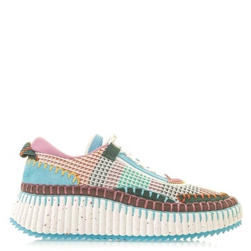 Chloe Nama Mix Material Low-Top Sneakers