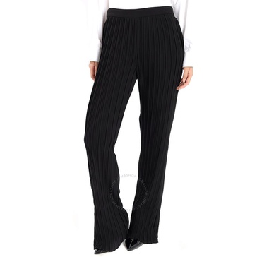 Victoria Beckham Ladies Black High-waist Pleated Trousers