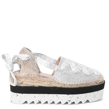 Stella McCartney Ladies Silver Gaia Platform Espadrilles