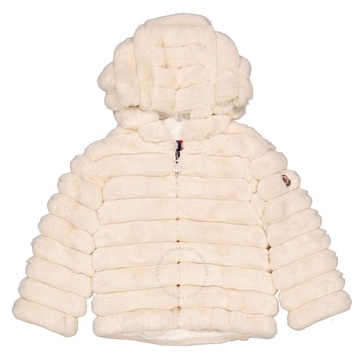 Moncler Girls Natural Latife Faux-Fur Quilted Jacket