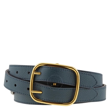 Burberry Double-strap Leather Belt In Dark Cyan And Dusty Rose