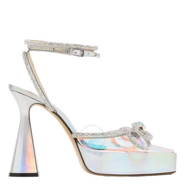 Mach & Mach Irisdescent Double Bow Platform Pumps