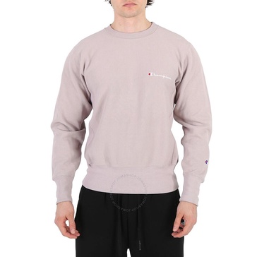 Champion Greyish Reverse Weave Script Logo Crew Sweatshirt