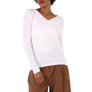 Wolford Ladies White Viscose V-neck Pullover