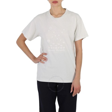 Maison Margiela Off White Numeric Logo Print Four- Stitch T-Shirt