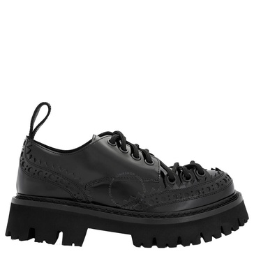 Moschino Brushed Calfskin Lace-Up Derby Loafers