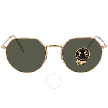 Ray Ban Jack Green Geometric Unisex Sunglasses RB3565 919631 53