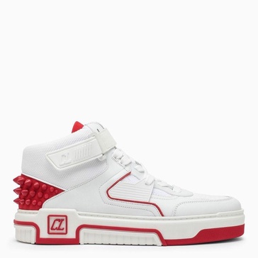 Christian Louboutin White/Red Astroloubi Mid Sneakers