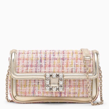 Roger Vivier Shoulder Bag in Pink Closed Fabric