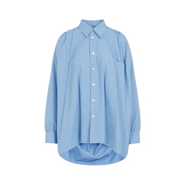 BOTTEGA VENETA Blue Cotton Shirt for Women - SS24 Collection