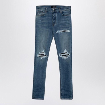 Amiri Blue Skinny Jeans With Rips