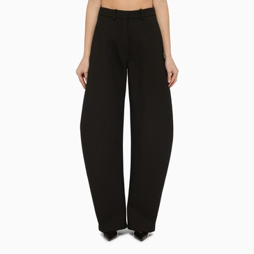 Alaia Black Rounded Wool Trousers Women