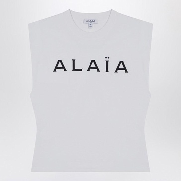 Alaia White Cotton T-Shirt With Logo Women