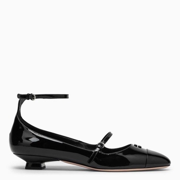 Miu Miu Black Patent Leather Décolleté With Logo Women