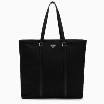 Prada Black Re-Nylon And Leather Tote Bag Men