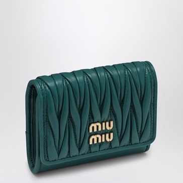 Miu Miu Lagoon-Coloured Matelassé Horizontal Wallet Women