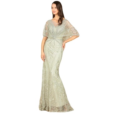 Women's Cape Sleeve Mermaid Gown