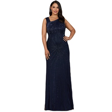 Women's Asymmetrical, Beaded Gown