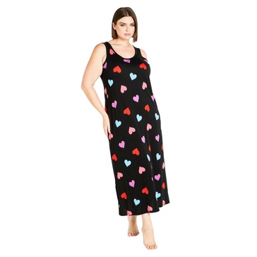 Plus Size Sleep Heart Maxi Dress