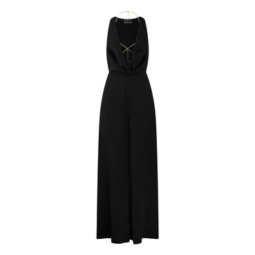 Elisabetta Franchi Fluid Crepe Jumpsuit With Bra Accessory