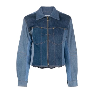 Blue Panelled Denim Jacket